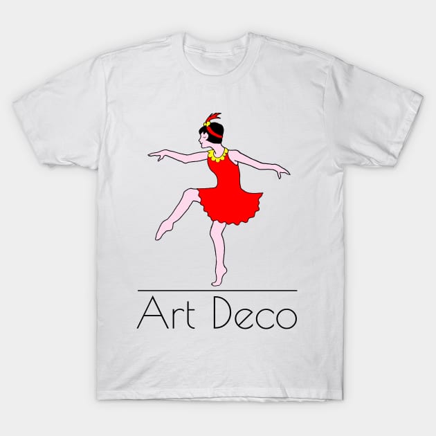 Art Deco Dancing Girl T-Shirt by Michelle Le Grand